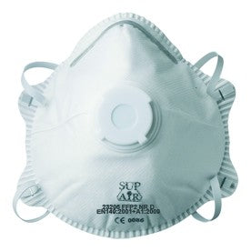 Demi-masque filtrant blanc à coque avec valve FFP2 NR D