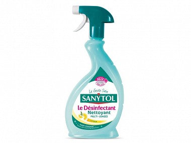 Sanytol Citron Disinfectant Cleaner Spray 500ml - Kills 99.9% of Bacteria and Viruses